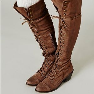 FP/Jeffrey Campbell over the knee Lace Up boots